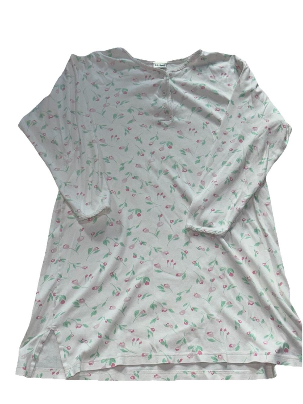 Vintage L.L. Bean 100% cotton  90s Womens Medium Tulip Floral Nightgown